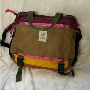 Topo Designs Brown and Pink Bag
